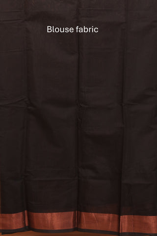 Black Blended Silk Cotton Saree with Running Blouse