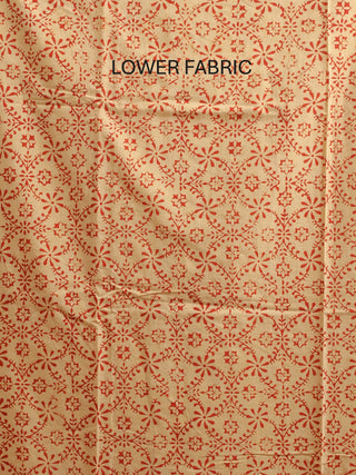 Black & Beige Three-Piece Jaipur Cotton Dress Material With Bagru Print