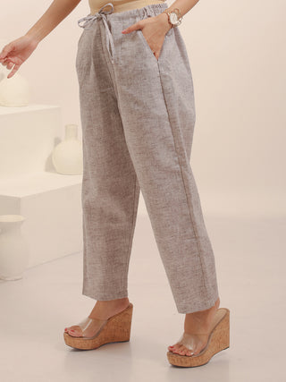 Grey Relaxed Fit Pure Cotton Pants