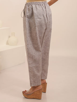 Grey Relaxed Fit Pure Cotton Pants
